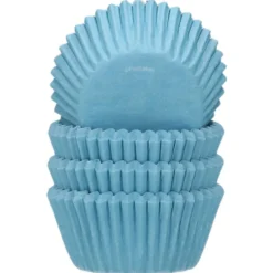 100 Cápsulas Mini Cupcakes Azul Claro - Funcakes