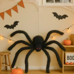 Araña Negra Gigante Halloween – 125 cm