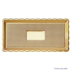Bandeja Rectangular Dorada PVC 15 x 25 cm - 150 uds