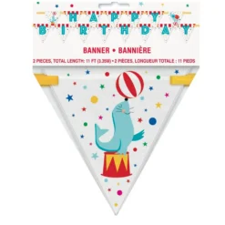 Banderín Circo Feliz Cumpleaños 3 m
