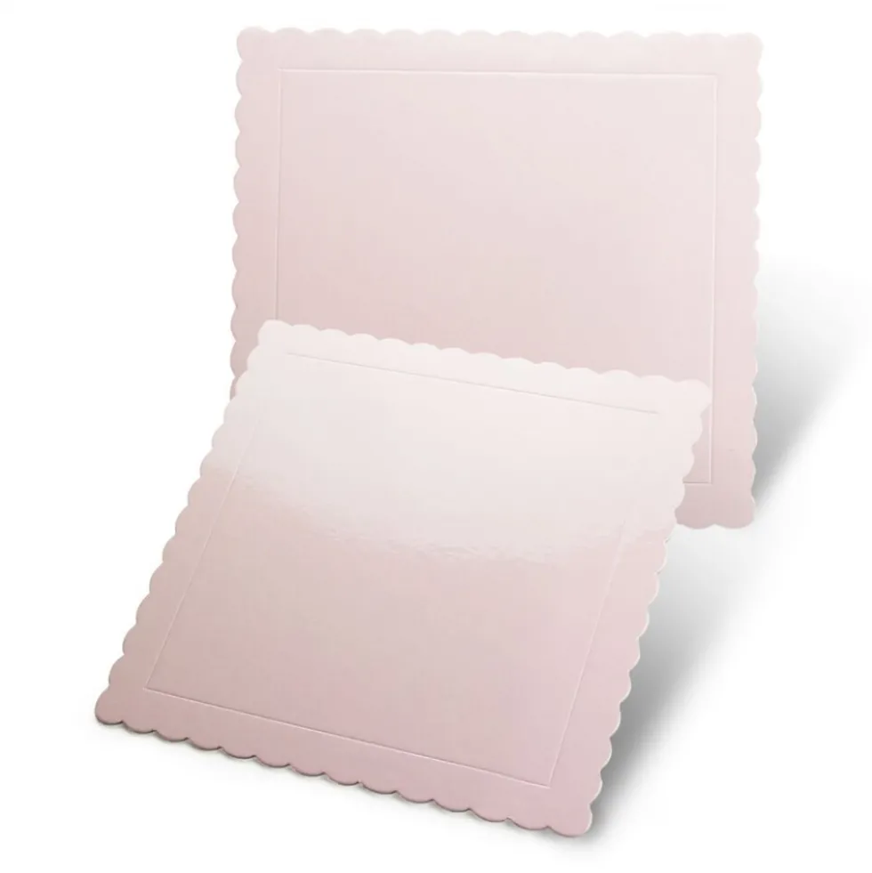 Base Cuadrada Rosa Claro para Tartas 25 cm