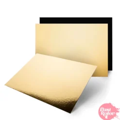 Base Rectangular Dorada y Negra - 40 x 30 cm x 2 Mm Grosor