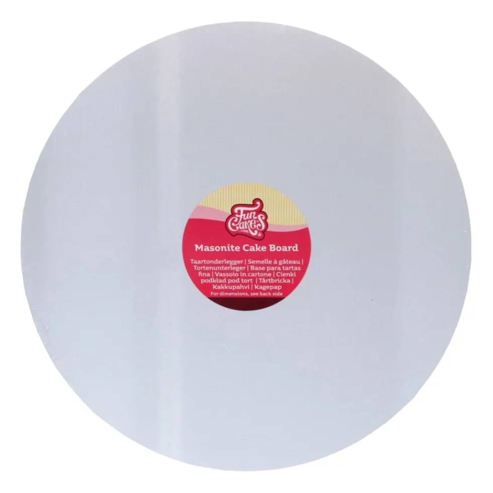 Base Redonda Blanca 35 cm x 5 mm Grosor - Funcakes