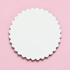Base Redonda Blanca de Madera Ondas 2 ud 20 cm