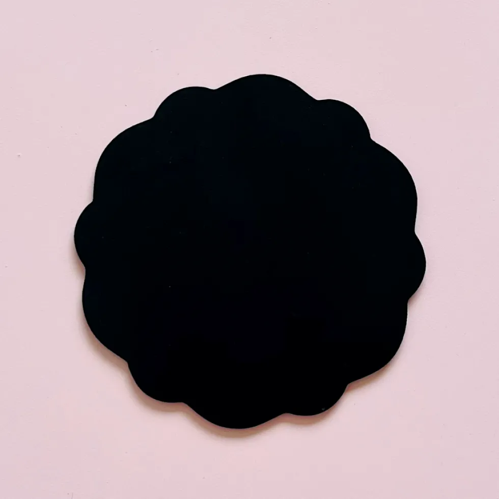 Base Redonda Negra de Madera Ondas Wave 2 ud 35 cm