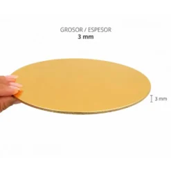 Base Rígida Redonda Oro Mate 30 cm x 3 mm
