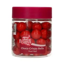 Bolas Crujientes de Chocolate Rojo Perlado 130 gr - Funcakes