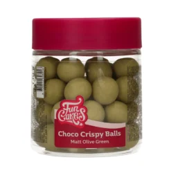 Bolas Crujientes de Chocolate Verde Oliva Mate 130 gr - Funcakes