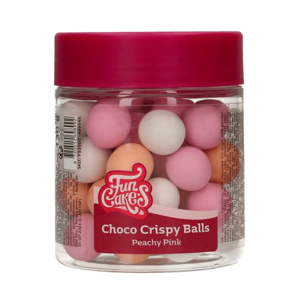 Bolas Crujientes de Chocolate Peachy Pink 130 gr - Funcakes