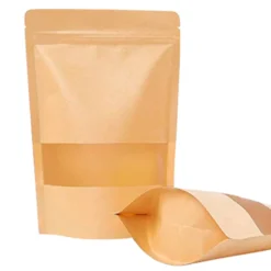 Bolsa Papel Kraft con Cierre Zip y Ventana - Mediana