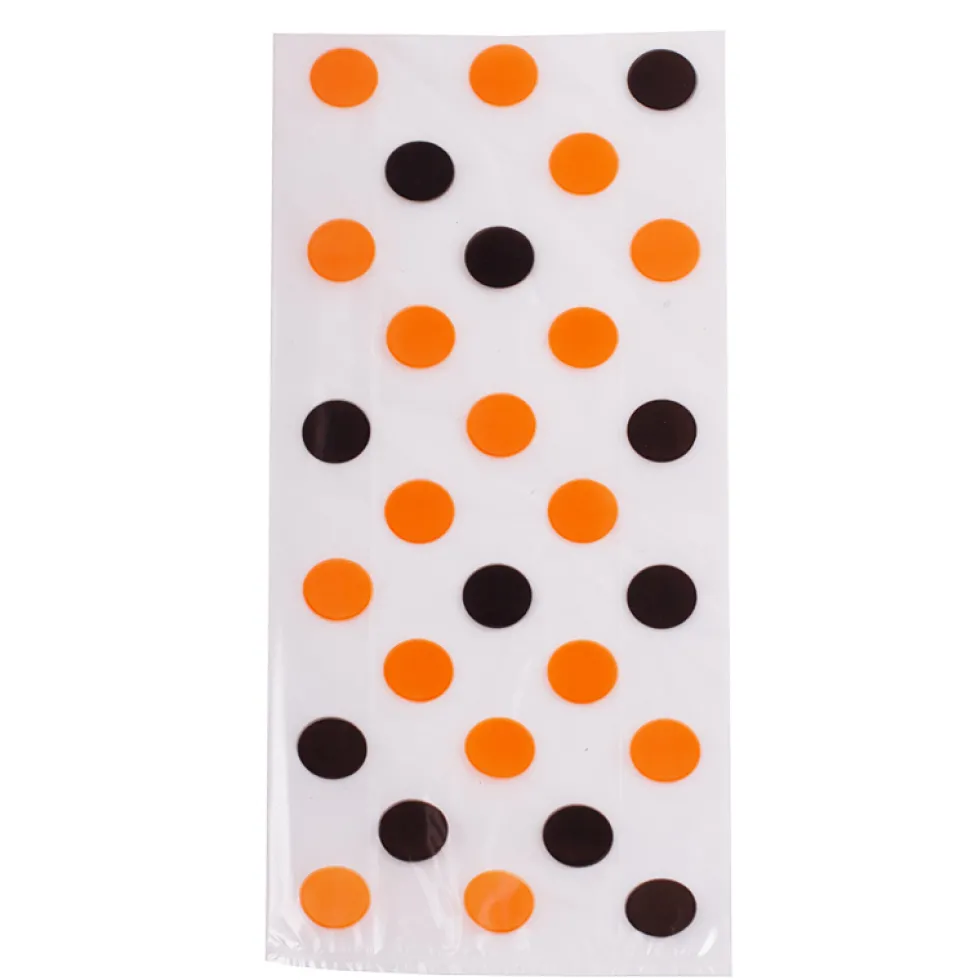 Bolsas para dulces lunares naranjas y negros