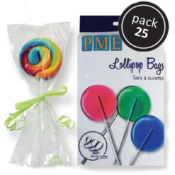 Bolsitas para Piruletas con Lazo de Plata (25 uds)