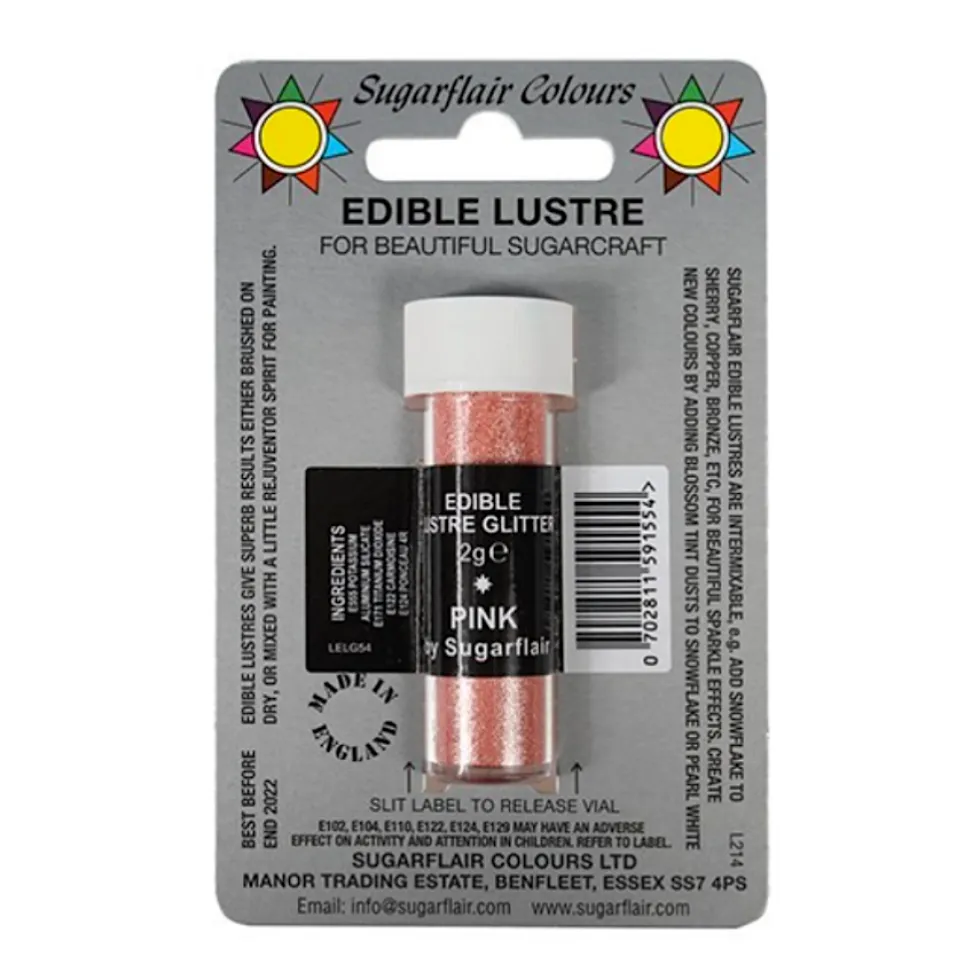 Brillo Comestible Rosa 7 ml Sugarflair