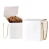 Caja para Panettone Blanca con Cuerdas - 18,5 cm