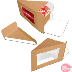 Caja + Bandeja Kraft para Porción de Tarta