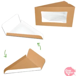 Caja + Bandeja Kraft para Porción de Tarta