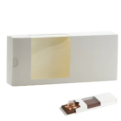 Caja Blanca para Turrón con Ventana y Bandeja 20 cm