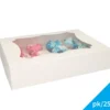 Caja para 12 Cupcakes Blanca con Ventana 25 ud - Funcakes