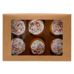 Caja para 6 Cupcakes o 12 Mini Cupcakes Kraft 3 ud - Funcakes