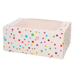 Caja para 6 Cupcakes o 12 Mini Cupcakes con Ventana Confetti 3 ud