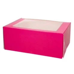 Caja para 6 Cupcakes o 12 Mini Cupcakes Rosa 3 ud - Funcakes