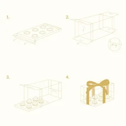 Caja para 6 Cupcakes Transparente con Lazo - PME