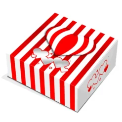Caja para Galletas Corazones y Rayas 24 cm