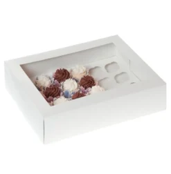 Caja para 12 Mini Cupcakes Blanca
