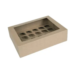 Caja para 24 mini Cupcakes Kraft 2 ud