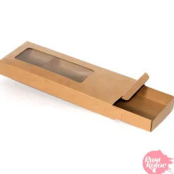 Caja para Turrón Kraft con Ventana - 20,5 cm