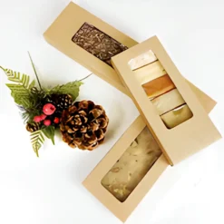 Caja para Turrón Kraft con Ventana - 25,5 Cm