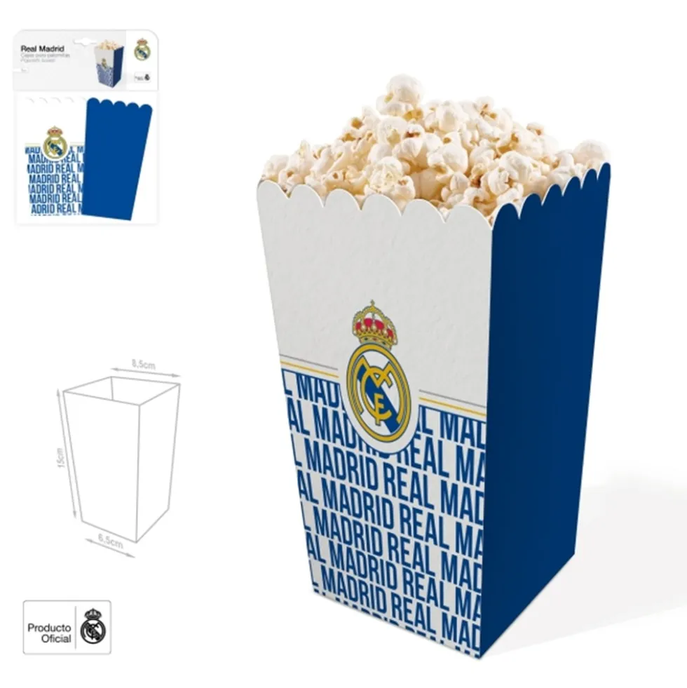 Cajas Palomitas Real Madrid Escudo 3 ud