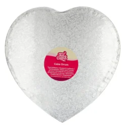 Cake drum corazón plateado 27,9 cm Funcakes