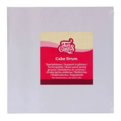 Cake Drum Cuadrado Blanco 25 cm - Funcakes