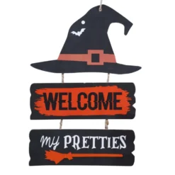 Cartel de Madera Bruja Halloween 32 cm