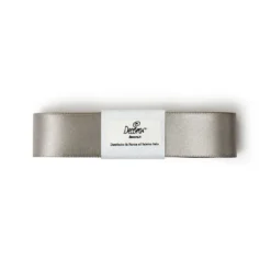Cinta de Raso Doble Gris Plata 25 mm x 3 metros