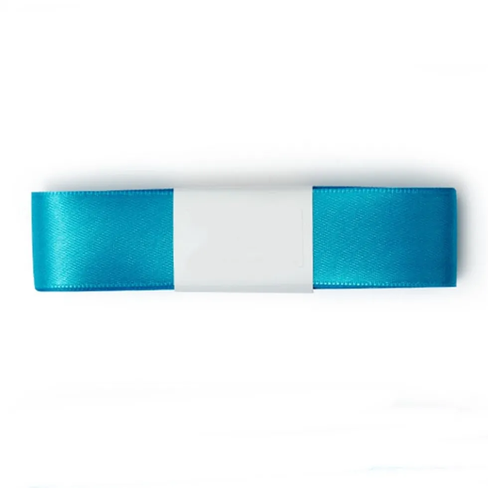 Cinta de Raso Doble Turquesa 25 mm x 3 metros