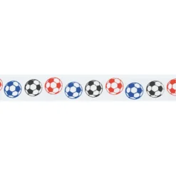 Cinta satinada Balones de Fútbol de colores 24mm (2 mts)