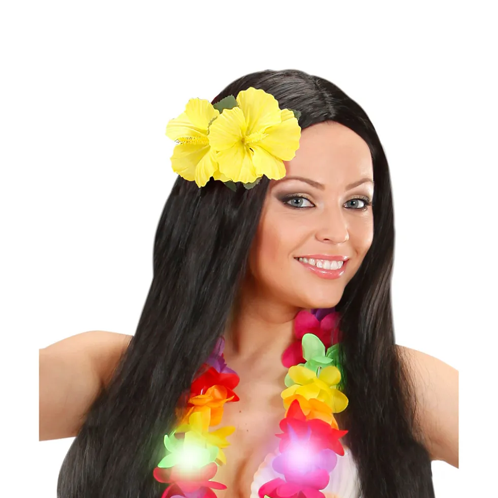 Clip para el Pelo Hawaiano Hibiscus Amarillo