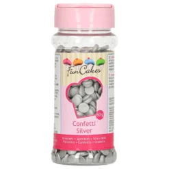 Confeti Plateado de Azúcar 60 gr - FunCakes