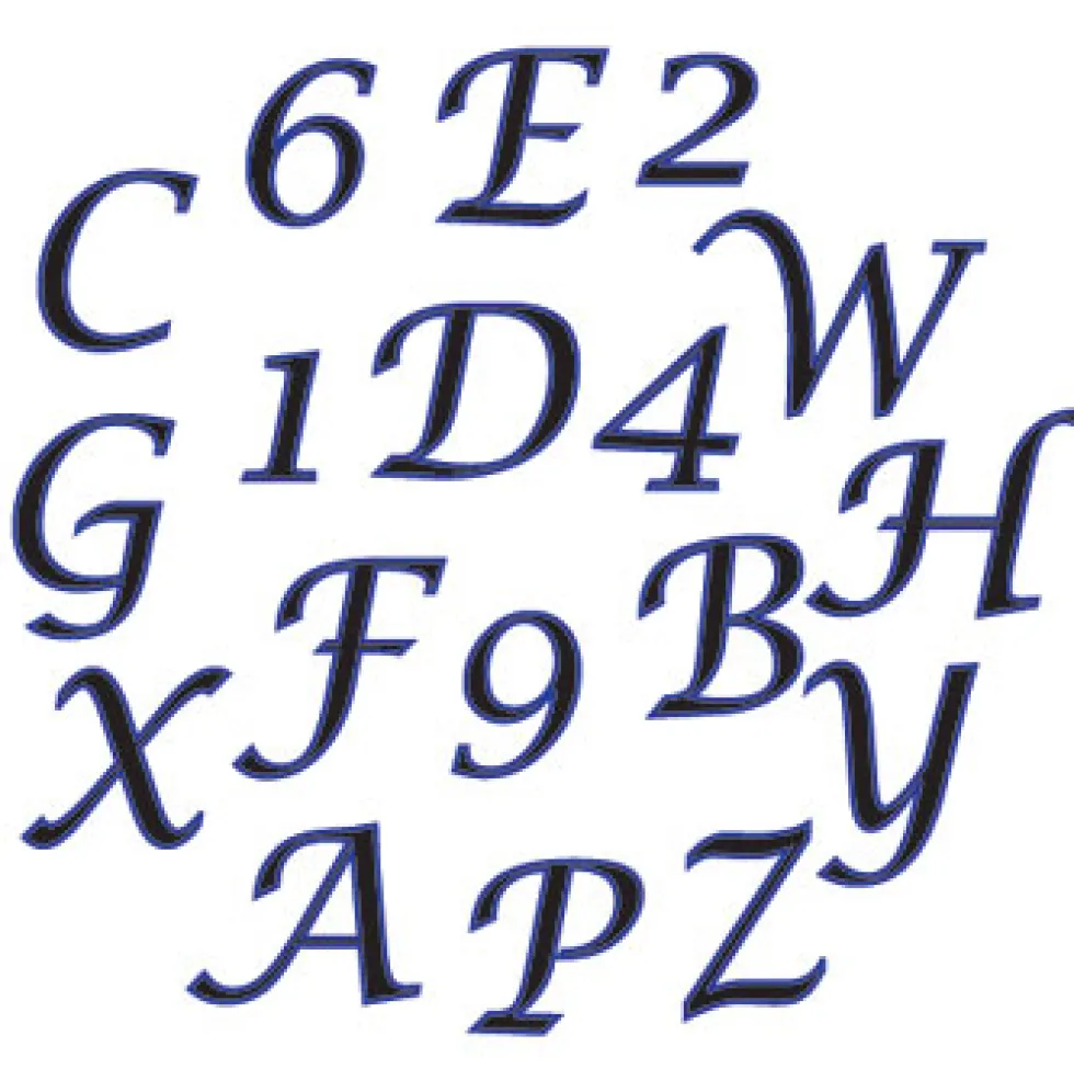 Cortador de Letras Mayúsculas Cursiva