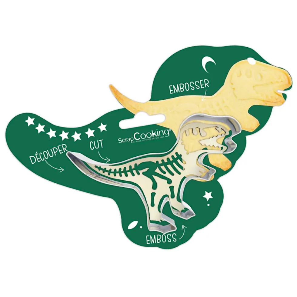 Cortador + Sello para Galletas Dinosaurio - Scrapcooking