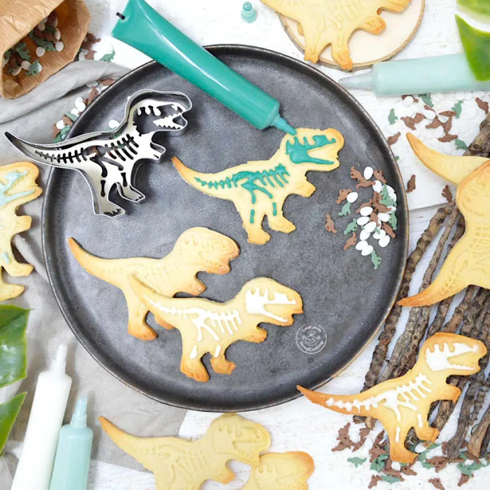 Cortador + Sello para Galletas Dinosaurio - Scrapcooking