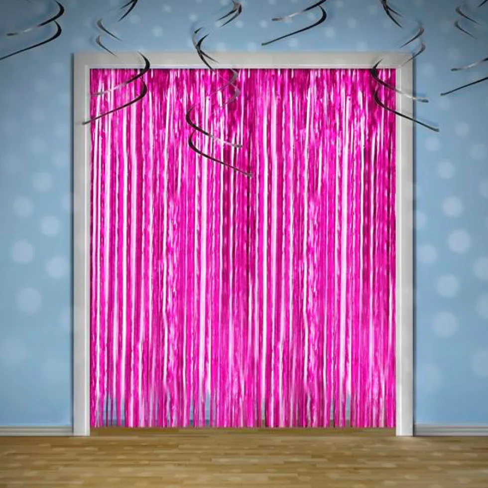 Cortina para Fiestas Fucsia Metalizado