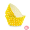 Cápsulas Cupcake Amarillas con Lunares - 24 Unidades