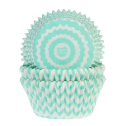 Cápsulas Cupcake Azules Chevron 50 ud - House of Marie