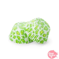 Cápsulas Cupcake Leopardo Verde - 30 Unidades