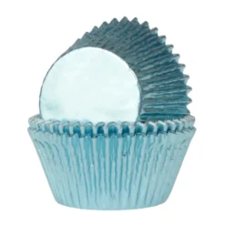 Cápsulas Cupcake Metalizadas Azul Bebé 24 ud - House of Marie