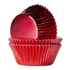 Cápsulas Cupcake Metalizadas Rojas 24 ud - House of Marie