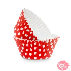 Cápsulas Cupcake Rojas con Lunares - 24 Ud